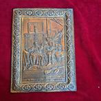 Koperen wandplaat latoen present voor de jager, Antiek en Kunst, Ophalen of Verzenden