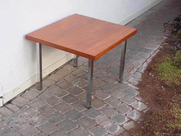 Teak retro bijzettafel vintage plantentafel mid century, Huis en Inrichting, Woonaccessoires | Overige, Gebruikt, Ophalen