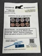 Romeinse coins 4x Janus As Munten 206-194 BC + certificaat, Ophalen of Verzenden, Italië, Setje