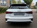 Audi A3 Sportback 30 TFSI S-Line Hybride, Auto's, Stof, Gebruikt, Zwart, Wit