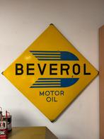 BEVEROL motor oil emaille reclamebord, Reclamebord, Gebruikt, ., Ophalen of Verzenden