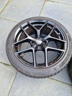 18 inch 8J Zwart Borbet Y velgen met winterbanden, Ophalen, 18 inch, Velg(en), Winterbanden