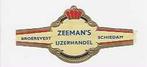 abonnee 1 - 058-  zeeman's ijzerhandel  schiedam, Ophalen of Verzenden, Sigarenbandjes