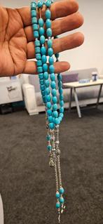 Turkoois Firuze Tasbih DOĞAL TAŞ FİRUZE TAŞI, Ophalen of Verzenden, Nieuw, Overige kleuren, Steen of Mineraal