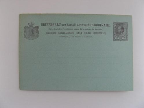 Suriname. Briefkaart met betaald antwoord., Postzegels en Munten, Brieven en Enveloppen | Nederland, Briefkaart, Verzenden