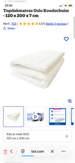 Topper te koop – 200*120*7 cm, Ophalen, Eenpersoons, Wit, Dekbedovertrek