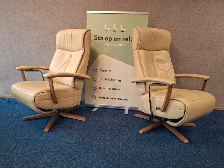 Sta op relax fauteuils Prominent Als nieuw Extra luxe !, Huis en Inrichting, Fauteuils, Zo goed als nieuw, 50 tot 75 cm, Minder dan 75 cm
