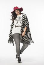 Poncho / vest XXL zwart/grijs nieuwstaat Belloya, Kleding | Dames, Ophalen of Verzenden, Zo goed als nieuw, Zwart