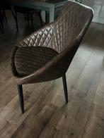6 Bruine Kunstleren Eetkamerstoelen - Gebruikt, Ophalen, Kunststof, Gebruikt, Bruin