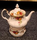 Royal albert old country roses grote theepot met theelicht, Antiek en Kunst, Ophalen of Verzenden
