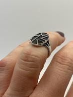 B724 Prachtige zilveren Nordic Viking ring maat 15,75, Ophalen of Verzenden, Kleiner dan 17, X, Dame