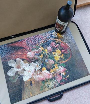 Flespuzzel bloemenkorf - mooie puzzel in fles - 1000 stukjes beschikbaar voor biedingen