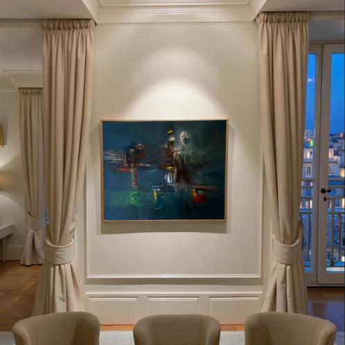 Kunstwerk Abstract van Luis Oviedo W. 60x75cm - Uniek exempl, Antiek en Kunst, Kunst | Schilderijen | Abstract, Ophalen of Verzenden