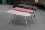 Hip gekleurd salontafel set KIKI pastel metaal roze paars