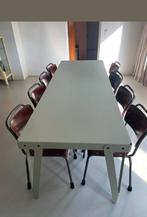 Functionals Lloyd stalen eettafel / werkplek, Ophalen, 200 cm of meer, 50 tot 100 cm, Zo goed als nieuw