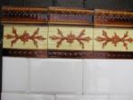 45 art nouveau tegels warmgeel met roodbruine afbeelding, Antiek en Kunst, Antiek | Wandborden en Tegels, Ophalen