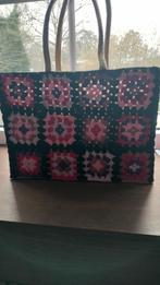 Gehaakte handtas met granny squares, Ophalen of Verzenden, Zo goed als nieuw, Zwart, Handtas