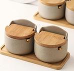 nieuwe Japandi kruidenpotjes voor bijv zout peper ed, Huis en Inrichting, Ophalen of Verzenden, Nieuw