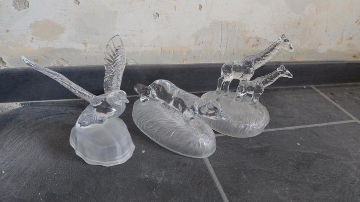 Glazen Dieren Beeldjes - Set van 3, Antiek en Kunst, Antiek | Glas en Kristal, Ophalen of Verzenden