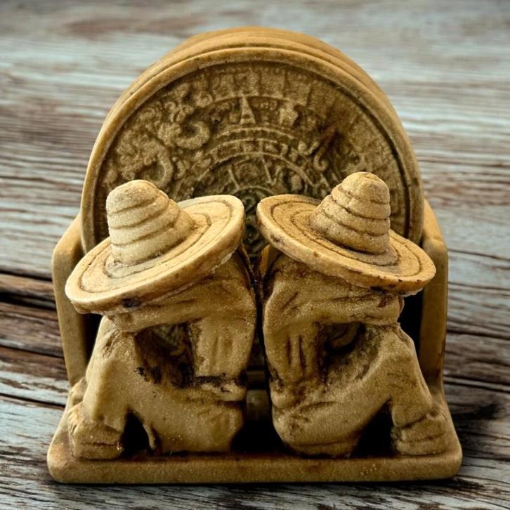 Originele set van  Mexicaanse onderzetters., Huis en Inrichting, Woonaccessoires | Onderzetters, Zo goed als nieuw, Glas of Kopje