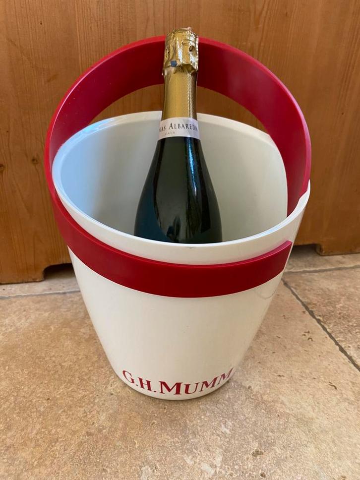 G H Mumm champagnekoeler - ijsemmer, Huis en Inrichting, Woonaccessoires | Wijnrekken, Gebruikt, Minder dan 50 cm, Kunststof, Minder dan 5 flessen