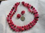 10. Schitterende oude ketting+clipoorbellen, Japan,  48 cm, Sieraden, Tassen en Uiterlijk, Antieke sieraden, Ophalen