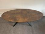 Ovale eettafel HPL roest 200x100, 100 tot 150 cm, 200 cm of meer, Ophalen of Verzenden, Zo goed als nieuw
