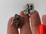 X734 Prachtige zilveren brutalist manchetknopen, Sieraden, Tassen en Uiterlijk, Antieke sieraden, Ophalen of Verzenden, Zilver