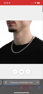 Curban Ketting Mannen 8mm - 45cm, Ophalen of Verzenden, Nieuw, Zilver, Overige materialen