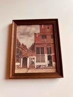 Het straatje van Vermeer houtpaneel schilderijtje lijstje, Ophalen of Verzenden