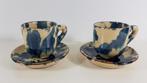 2x kop en schotel, vintage fat lava stijl. 6A5, Tweedehands verkoop, Tweedehands verkoop, Gebruikt, Ophalen of Verzenden
