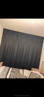Zwarte verduisterende gordijnen, dubbele plooi, Huis en Inrichting, Ophalen, Zo goed als nieuw, Zwart, 200 cm of meer