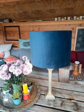 Aparte sjieke tafellamp goud/blauw, lees de beschrijving beschikbaar voor biedingen