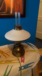 Koper  lampje  met   Mat glazen kap, Antiek en Kunst, Antiek | Lampen, Ophalen