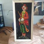 Vintage Clown poster in lijst, Antiek en Kunst, Ophalen