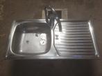 Spoelbak/wasbak RVS/roestvaststaal, Gebruikt, Overige kleuren, Minder dan 100 cm, 25 tot 50 cm