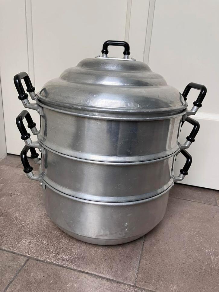 Oosterse stoompan, Huis en Inrichting, Keuken | Potten en Pannen, Gebruikt, Overige typen, Aluminium, Ophalen of Verzenden