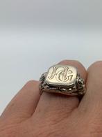 V945 Prachtige zilveren zegelring initialen AG maat 18, Sieraden, Tassen en Uiterlijk, Ophalen of Verzenden, Zilver, Ring