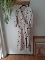 Leuke beige/blauwe 100% katoenen overslag jurk XL, Beige, Maat 46/48 (XL) of groter, Ophalen of Verzenden, Zo goed als nieuw