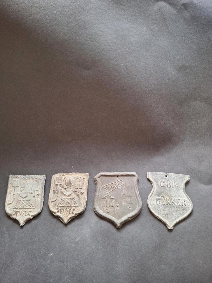 Trotsseer lood 4 x, Antiek en Kunst, Antiek | Tin, Ophalen of Verzenden