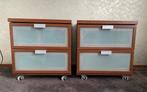 Set van 2 Nachtkastjes met Lades, Gebruikt, Ophalen of Verzenden, Met lade(s), 25 tot 50 cm