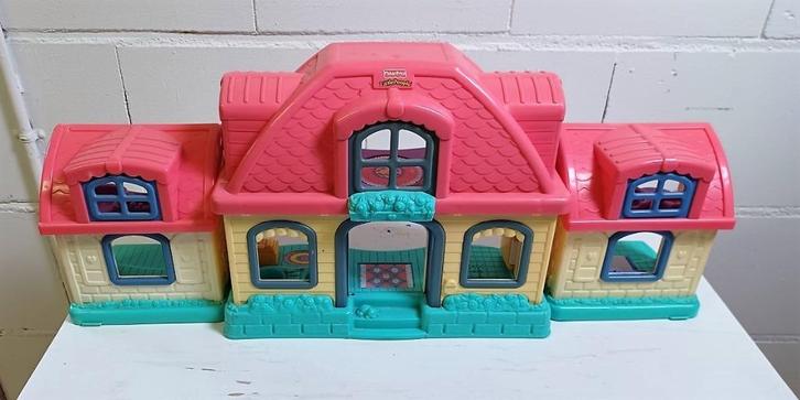 speelgoedhuisje uitklapbaar met rose dak little people, Kinderen en Baby's, Speelgoed | Fisher-Price, Gebruikt, Speelset, Met geluid
