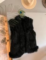 Vintage patchwork waistcoat S M bohemian faux fur gilet, -, Zwart, -, Ophalen of Verzenden
