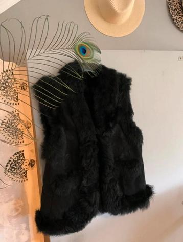 Vintage patchwork waistcoat S M bohemian faux fur gilet beschikbaar voor biedingen