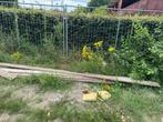 Bouwhek met schoren en kunststof voeten, Ophalen, Gebruikt, IJzer