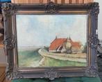 Schilderij Nijkerk boerderij landschap kan van Veenendaal  v, Antiek en Kunst, Ophalen of Verzenden