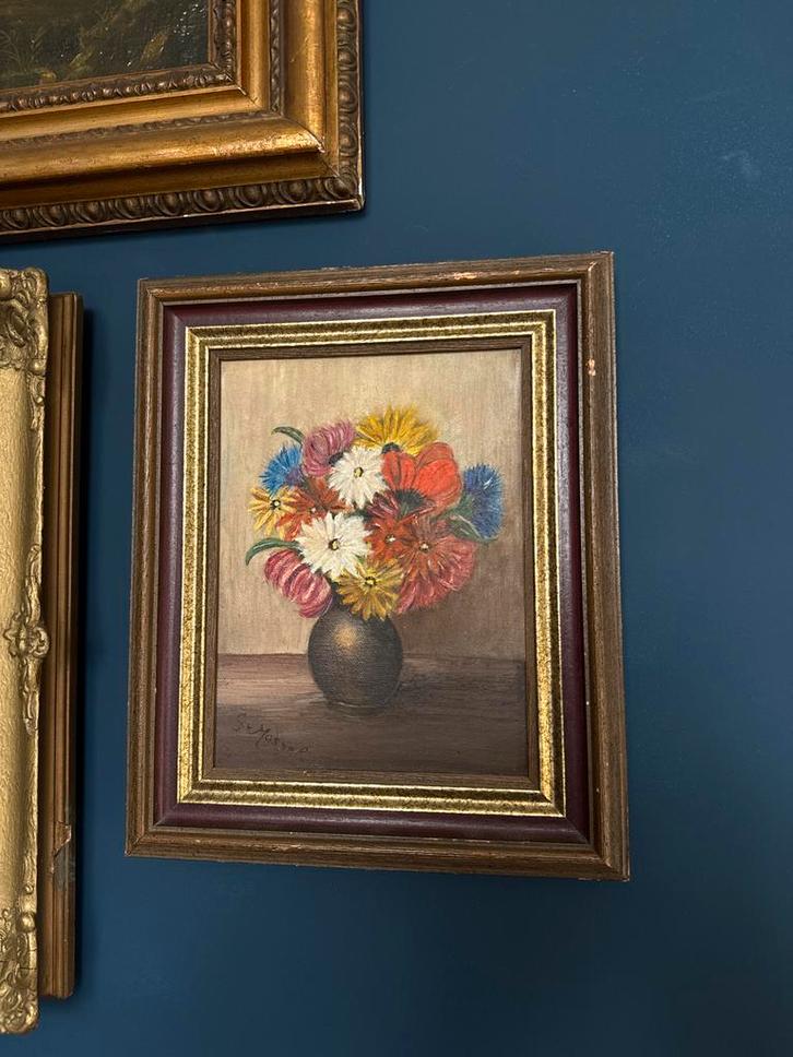 Bloemen Stilleven Schilderijtje, Antiek en Kunst, Kunst | Schilderijen | Klassiek, Ophalen of Verzenden
