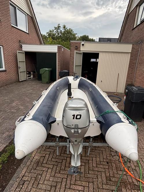 Rib 320 met 10 pk Honda 4t, Watersport en Boten, Rubberboten, Gebruikt, Overige merken, Aluminium, Minder dan 70 pk, Benzine, Ophalen
