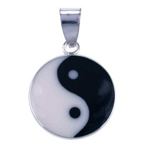 Yin Yang hangertje van zilver, Sieraden, Tassen en Uiterlijk, Kettinghangers, Nieuw, Zilver, Zwart, Overige voorstellingen, Ophalen of Verzenden