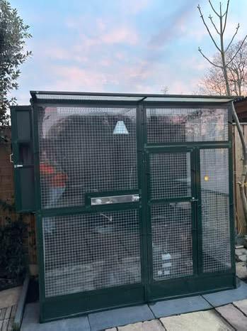 aluminium Volleire, Dieren en Toebehoren, Vogels | Hokken en Kooien, Zo goed als nieuw, Volière, Aluminium, Ophalen of Verzenden
